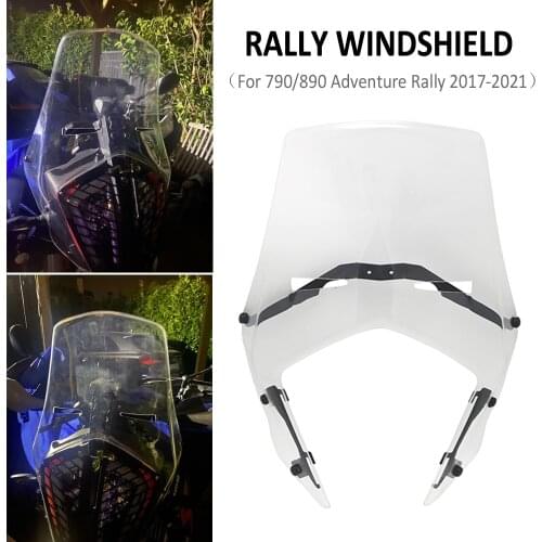 NEW Motorcycle Front Screen Double Bubble Acrylic Rally Windshield Windscreen Wind Deflector For 390 790 890 ADV Adventure Rally