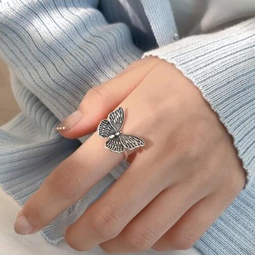 Hot Sale Charming Romantic Butterfly Rings for Women Men Jewelry Adjustable Size Rings Christmas Gift Dropship 2021