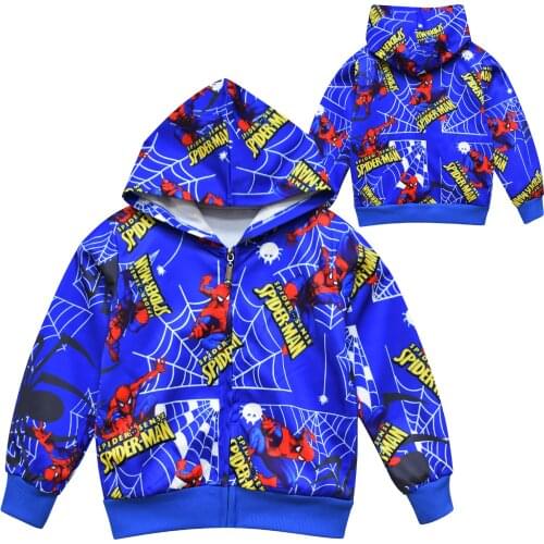 Disney Spider Man Boy Jackets Children Coat Winter Baby Clothing Spring Autumn Coat Kids Casual Hood Outwear