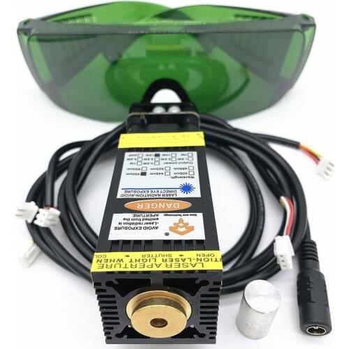 CNC15W laser head, 15000mW blue laser module, used for wood DIY marking engraving and cutting tools, with PWM/TTL