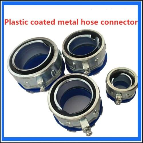 Plastic-coated metal hose connector / snake skin threaded corrugated pipe with ground bolt / electrical protection spiral pipe c