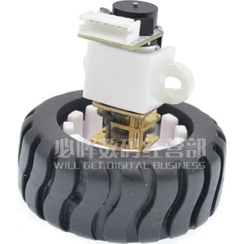 N20 Encoder Motor Car Wheels Dia 34mm 43mm Intelligent Tires Electric Moter Geared DC6V Speed Reducer 39 To 3000rpm Encode Motor