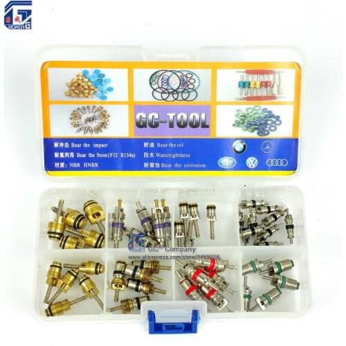 Valve Core Assortment Set for R12 R134a BMW Mercedes Benz Honda Toyota Volkswagen VW Volvo