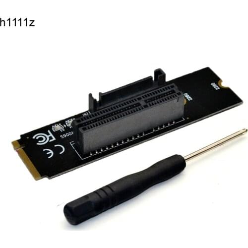 Newest NGFF M.2 to PCI-E 4X Riser Card M2 M Key to PCIe X4 Adapter with LED Indicator SATA Power Riser for Bitcoin Miner Mining