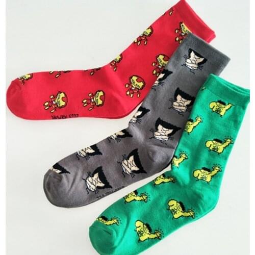 New 1Pair Marvel Avengers Kids Socks Spiderman iron Man Superhero Cartoon Soft Socks Women Men Cotton Socks Movie Fans Gift