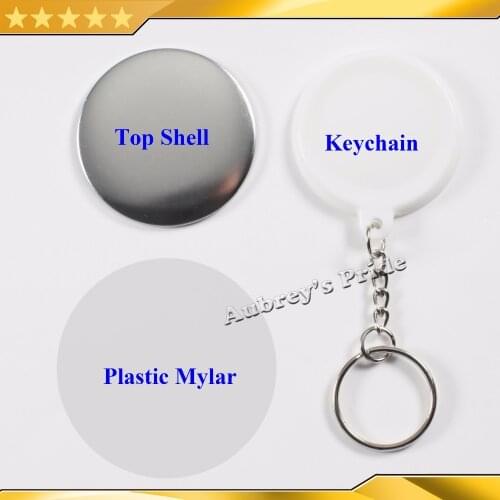 1-3/4" 44mm 100 Sets New KeyChain Badge Button Supply Materials for NEW Professional Badge Button Maker