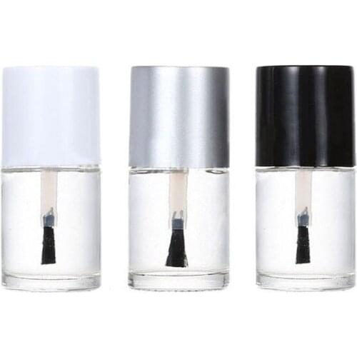 50 x 5ml Empty Nail polish Bottle Clear Glass Packing Bottle with Black White Silver Brush Cap Cosmetic Container