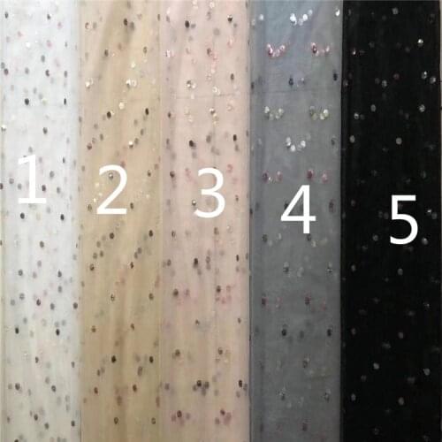 Mesh Bottom Polka Dot Sequin Embroidered Fabric Womens Childrens Clothing Skirt Wedding Dress Embroidery Fabrics