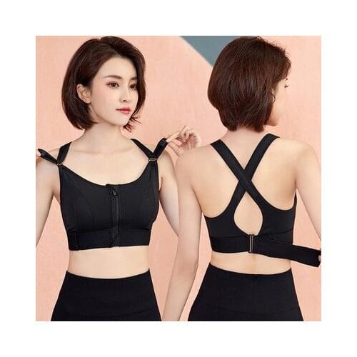 Sports Bras Hot Women Zipper Push Up Vest Underwear Shockproof Breathable Gym Fitness Athletic Running Yoga Bh Sport Tops