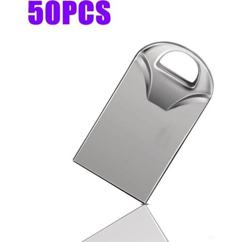 50PCS Super Mini Metal USB Flash Drive personalizado 4GB 8GB 16GB 32GB 64GB Pen Drive Waterproof USB Stick Free Custom Logo