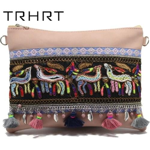 TRHRT 2018 High Quality Bohemian style Embroidery Shoulder Bag Bride Handbags Women Handcraft Bag for lady Gift