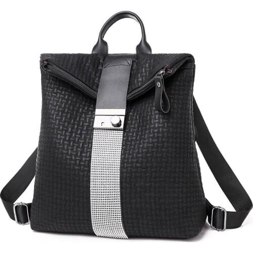 PU Multiple Pockets Women Backpacks Ladies Leather Backpack Teenage Girl Book Bags Fashion Business Bag for Female Laptop Bags