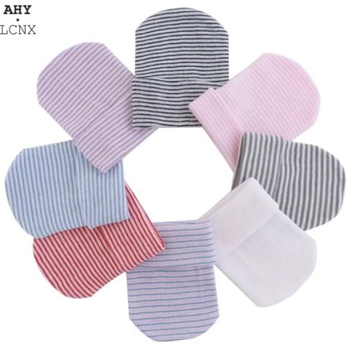 Winter Spring Striped Hospital Chiffon Knitted hat Newborn Beanie Hats Solid Color Soft Baby Nursy Cap Comfy Stuff Photo Props
