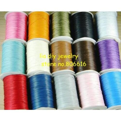 1.0MM (200Yards/Roll/Pcs) Round String Waxed Cotton Shamballa Cords Ropes Line Wire Jewelry Findings & Components