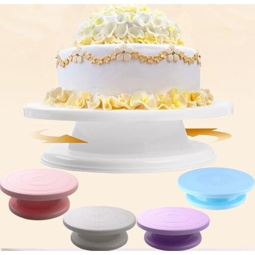 10 Inches Cake Turntable Rotating Anti-skid Round Cake Stand Plastic Rotary Table Pastry Stand Kitchen accessories Baking Tools