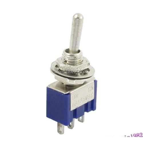 10pcs/lot 3-Pin SPDT ON-ON Mini Toggle Switch 6A 125VAC Mini Switches