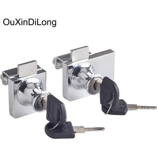 10PIECES GLASS CABINET LOCK - SINGLE/DOUBLE DOOR LOCKS SHOWCASE CUPBOARD DISPLAY CABINETS LOCKS CHROME FINISHED