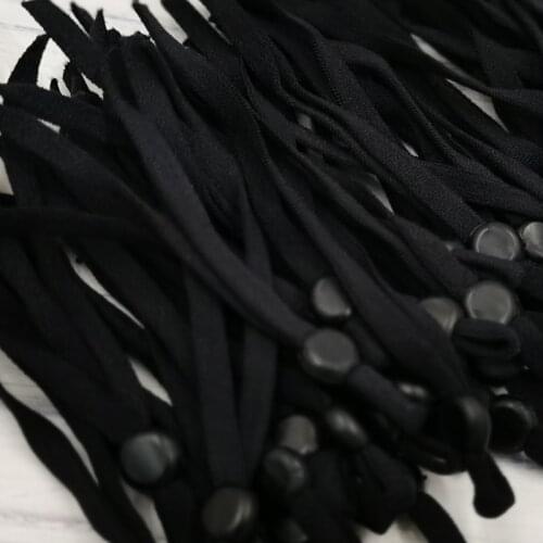 100 / dozen Black Adjustable Earrings elastic band mask sewing Goma elastic thread DIY process accessories elastic mask fashion