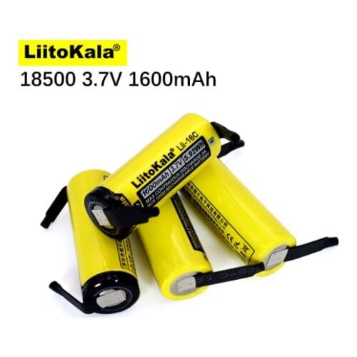 12-40PCS LiitoKala Lii-16C 18500 1600mAh 3.7 V rechargeable battery Recarregavel lithium ion battery for flashlight+DIY Nickel