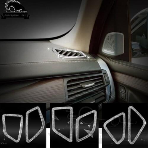 2 Pcs / set Air Intake Outlet diamonds Car Trim Adhesive Ring Case for BMW 320i 3 Series 3GT 5 Series 4 Series X5 X6 X3 F30 F10