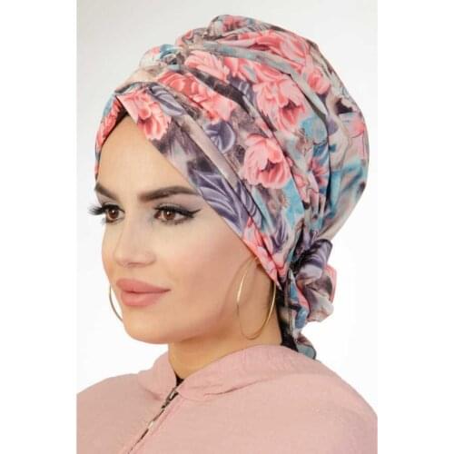 2020 new fashion print women turban hat soft flower lady muslim headdress wrap hijab hijab caps turbante women