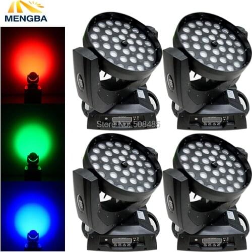 4pcs 36x10W RGBW 4in1 Lyre Led Wash Moving Head Zoom Light Dmx Stage Lumiere Dj Rainbow Effect Light
