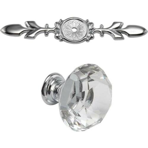 5Pcs 122mm Diamond Clear Crystal Glass Door Pull Drawer Cabinet Furniture Accessory Handle Knob Screw Worldwide Drawer Pull