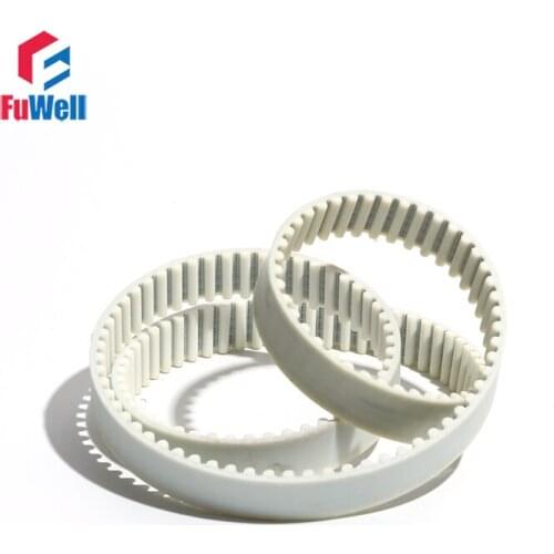 5M-3960/3970/3980/4000/4010 White PU Transmission Belt HTD5M Polyurethane Timing Belt 15/20/25/30mm Width Toothed Pulley Belt