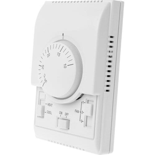 AC 220V Room Mechanical Thermostat Control Switch Air Conditioner Fan Coil Temperature Controller