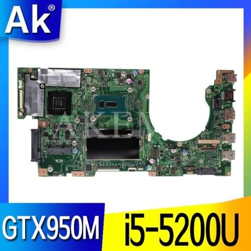 AKEMY K501LX Laptop Motherboard For Asus K501LX K501LN K501LB A501L K501L V505L Mainboard 100% test Ok GTX 950M i5-5200U 4GB