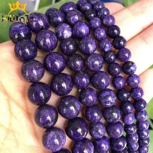 Charoite Stone Beads Round Loose Spacer Beads For Jewelry Making DIY Bracelets Necklace Accessories 15" Strands 6/8/10mm