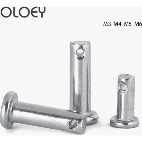 4/6/8Factory Price Free Shipping GB882 [M3-M16] 304 Stainless Steel Dowel Pin Flat Head Cylindrical Pin With Hole A028