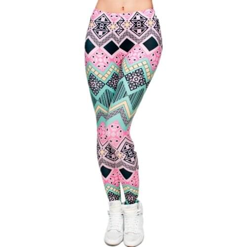 Stretchy Trousers Casual Slim Fit Pants Leggings Brand New Fashion Aztec Printing Punk Womens Legging