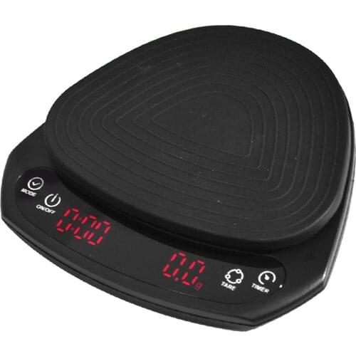 Electronic Kitchen Scale for Espresso Pour Over with Timer 2000g/0.1g Barista Tools Baking Use Black