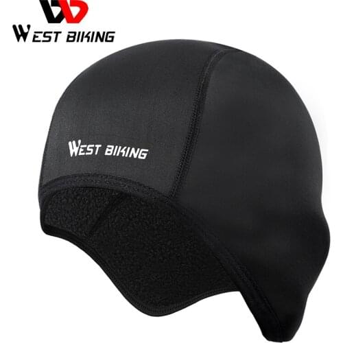 WEST BIKING Winter Fleece Bicycle Caps Windproof Thermal Helmet Liner Men Women Bike Hats Outdoor Running Skiing Cycling Caps
