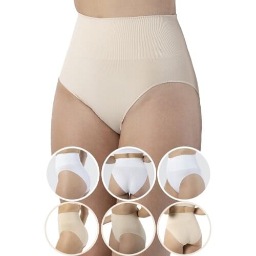 FORMeasy 6 Pack 3 White 3 Beige Seamless High-waist Brief