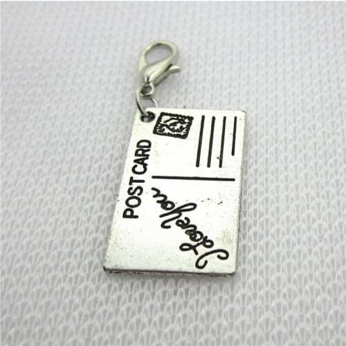 Hot selling 20pcs/lot I love you post card dangle charms for glass floating pendant lockets hanging charms for diy jewelry