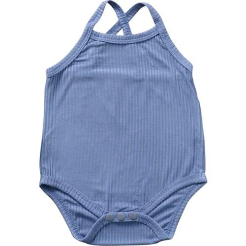 Summer Newborn Infant Baby Boys Girls Soft Romper Bodysuits Ribbed Cotton Outfits Sleeveless Body Baby 0-24M Clothes
