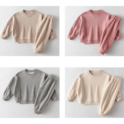 Baby Clothing Sets Kids Boys Girls Spring Autumn Loose Tracksuit Pullovers Tops+Pants 2PCS Sets Kids Tracksuit Children Clothing