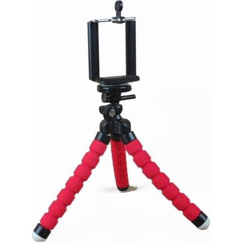 Red Bendable OctopusTripod Stand with Flexible Joints, Retractable Phone Holder