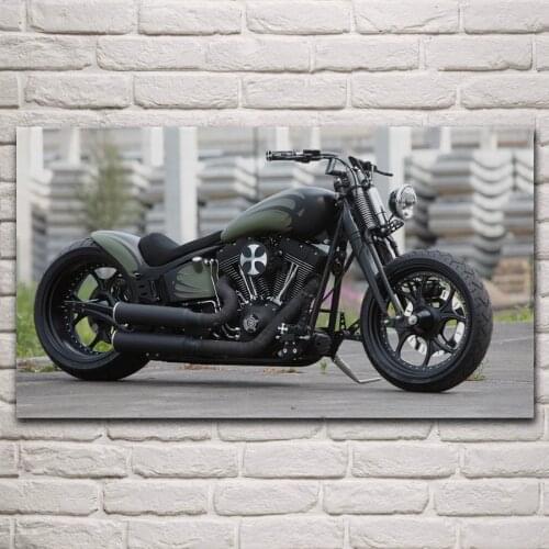 Cool customs motorcycle bike modified vehicle artwork living room decoration home art decor wood frame fabric poster KM341