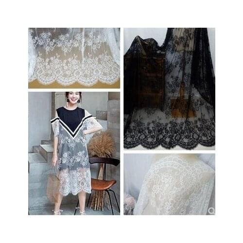 150 cm Wide Quality Skin-friendly Mesh Eyelash Lace Accessories Fabric DIY Clothing Wedding Fabric