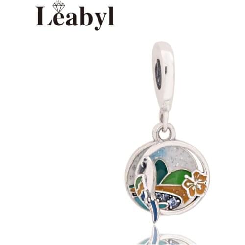 Leabyl Trendy Colorful Poetic Life Round Pendant Bead for Bracelet Necklace