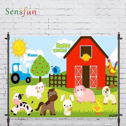 LEVOO Photographic Background Barn Animal Farm Cartoon Birthday Photocall Photobooth Studio Photography Backdrop