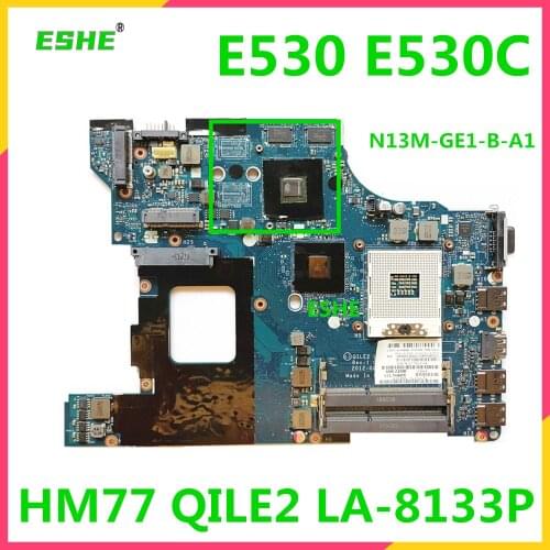 QILE2 LA-8133P Laptop Motherboard For Lenovo E530 E530C Motherboard FRU PN:04W4015 SLJ8C HM77 N13M-GE1-B-A1 graphics card