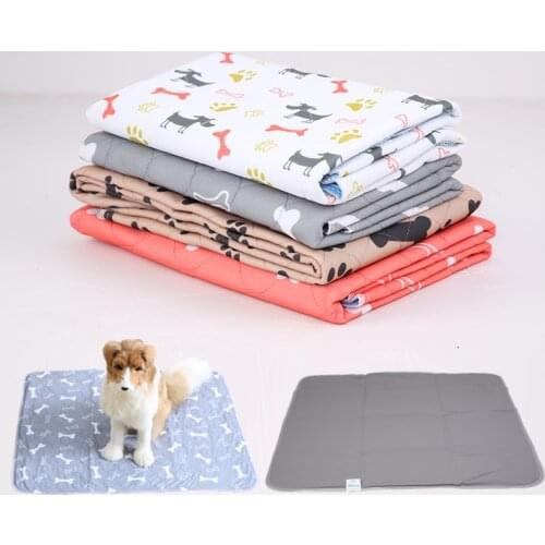 Reusable Pet Urine Pad Washable Dog Cat Diaper Mat 3 Layer Absorbent Dogs Diapers Pads Bone Paw Print For Sofa Bed Floor