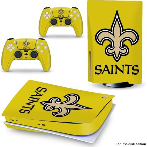 Saints Style PS5 Disc Edition Skin Sticker for Playstation 5 Console & 2 Controllers Decal Vinyl Protective Skins Style 1