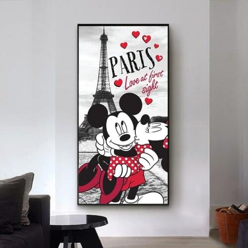 Disney Cartoon Mickey Mouse & Donald Duck Posters Canvas Painting Mural and Print Cuadros Wall Art Picture for Kids Room Decor