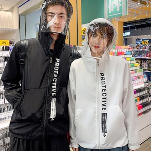 New Fashion Jacket Windproof Hood Breathable Light Waterproof Dustproof Droplet Protection Reusable Removable Protectin Cloth