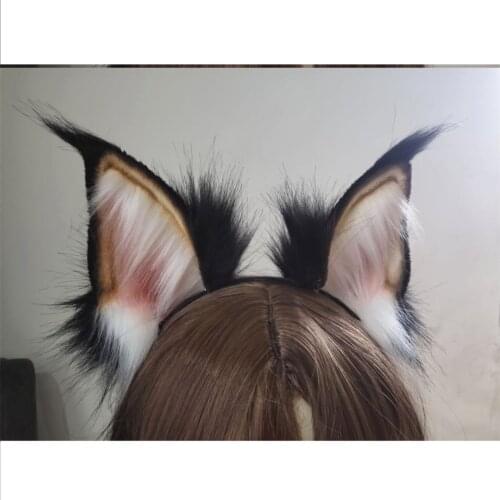 New Original Hand-made Work Cat Caracal Ears Hairhoop Hearwear Headband Beast Cosplay Accessories Custom Made